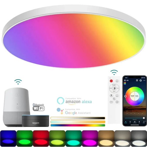 چراغ سقفی LED RGB هوشمند بلوتوث گرد ۳۰ سانتیمتر