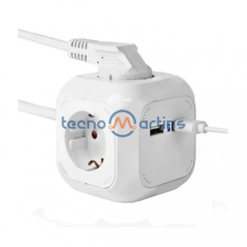 نوار برق ۴ سوکت شوکو با ۲ پورت USB Nedis EXSOC415UFWT